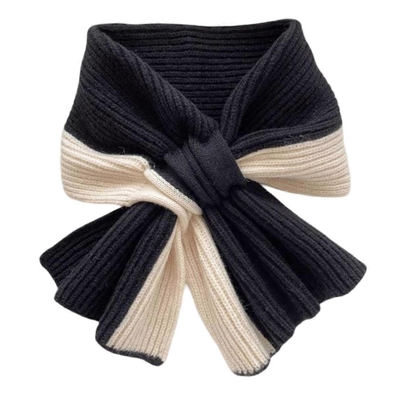 Women’s winter two-tone knitted scarf,stylish neck warmer | Fruugo SG