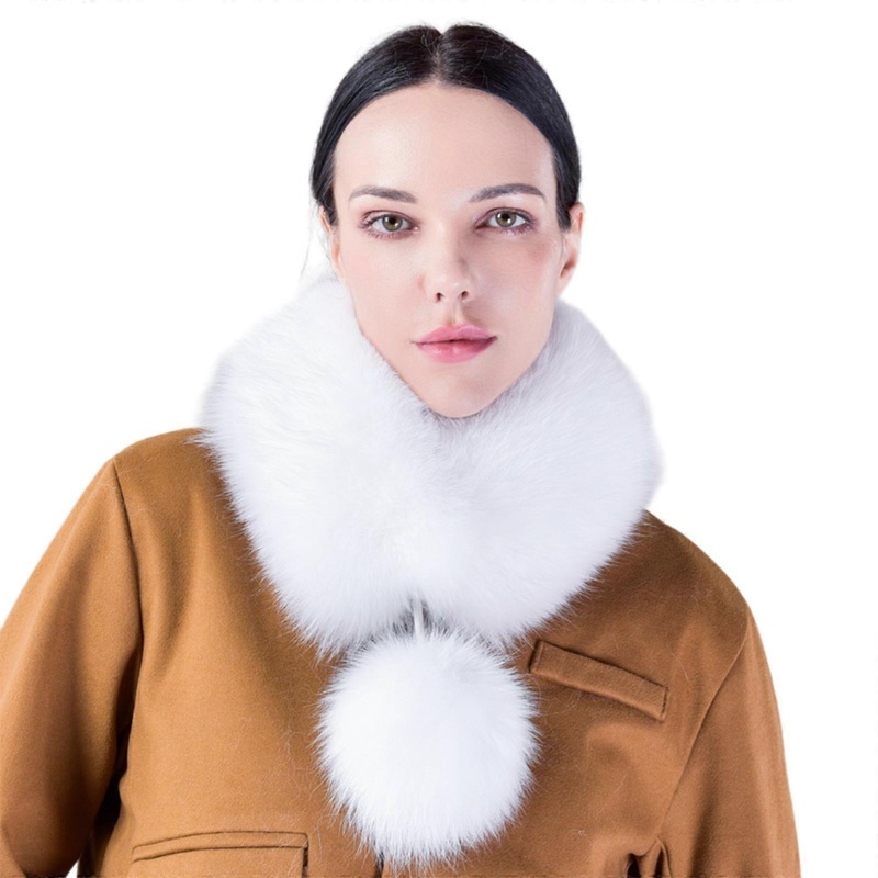 Women Scarf Furred Small Warm Collar Furry Neck Warmer Neckerchief Collar Autumn Winter Neck Scarf White  White | Fruugo SG