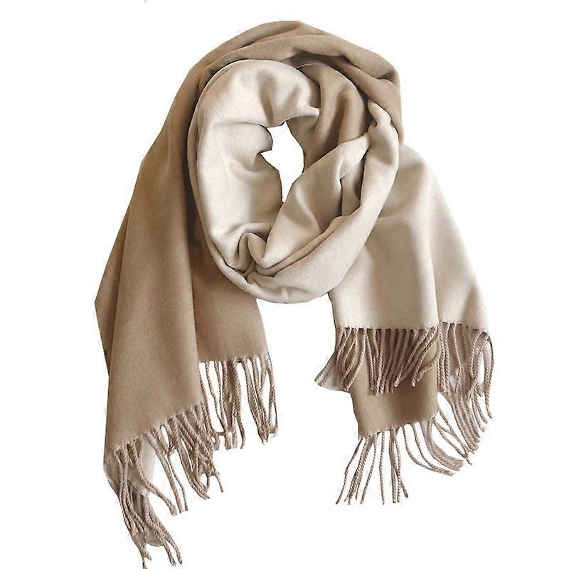 ZK-Double-sided dual-use mid-length warm shawl scarf 1 piece Khaki | Fruugo SG