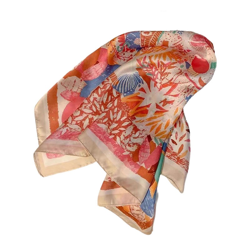 70cm Elegant Square Silk Scarf with Flower Print Design Perfect for Stylish Women Headwear All Matching Shawl Headwrap | Fruugo SG