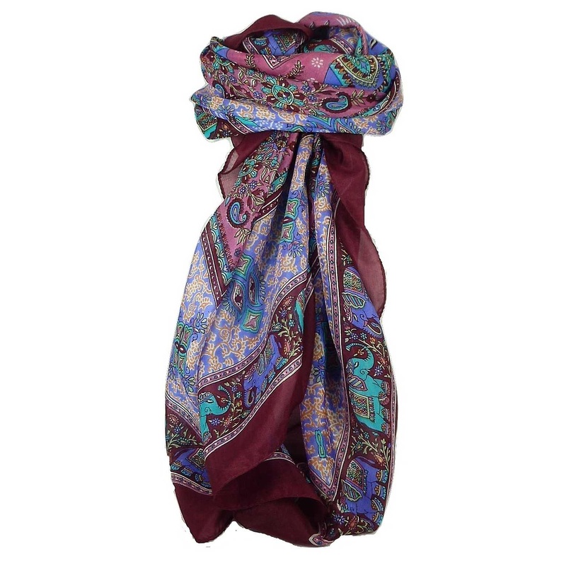 Classic Paisley Square Scarf Mulberry Silk Dyal Hibiscus by Pashmina & Silk | Fruugo SG