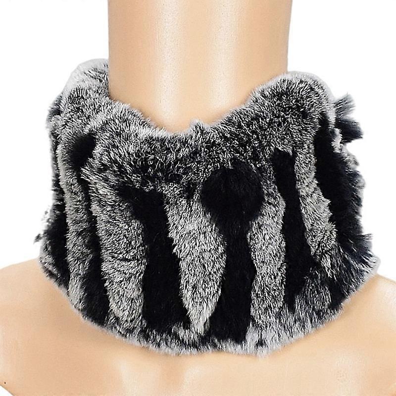 EVAGO Natural Rabbit Fur Scarf Women Winter Knitted Rabbit Neck Warmer Infinity loop Scarves For Women Ladies | Fruugo SG