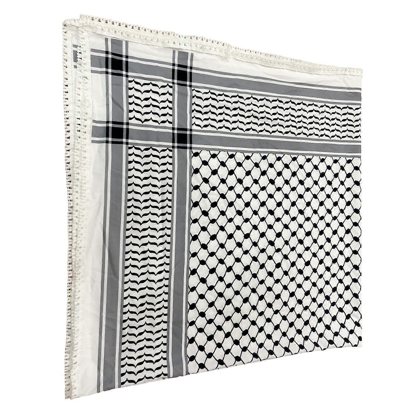 Geometric Pattern Lace Trim Shemagh Scarf Desert Scarves Islamic Arabian Shawl Wrap Neckerchief Turban Head Wrap Scarf | Fruugo SG