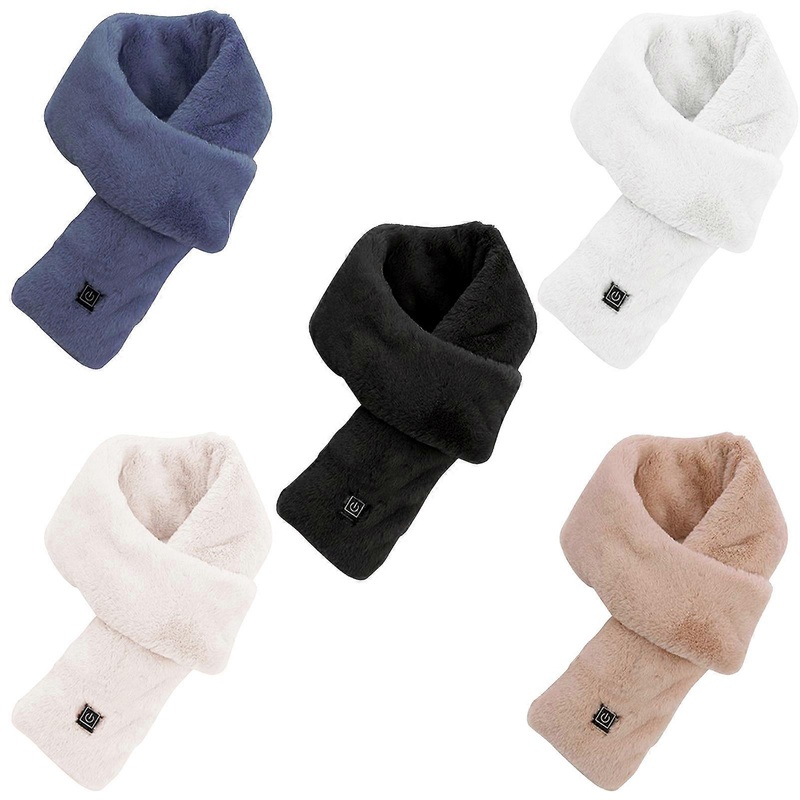 Imitation Rabbit Fur Winter Warm Heating Scarf Usb Rechargeable Cervical Collar Anti-leakage Design Can Be Washed Directly | Fruugo SG