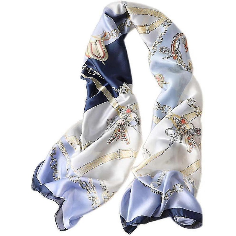 Women Floral Silk Scarf, Ladies Silk Scarf Blue Flowers Simple Stylish Wraps | Fruugo SG