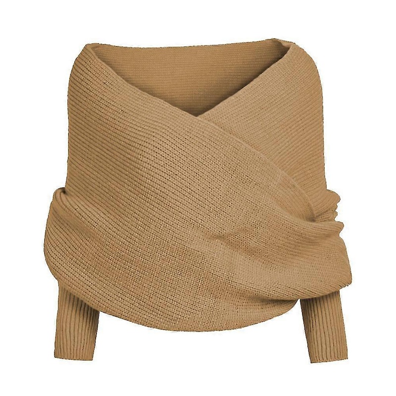 Women Knitted Sweater Tops Scarf With Sleeve Wrap Winter Warm Shawl Scarves-MXBC | Fruugo SG