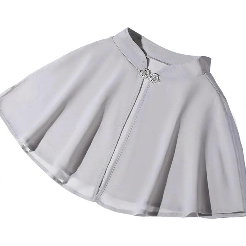 Women Wrap Shawl Elegant Chiffon Pashmina Shoulder Wrap for Evening Party Elegant Cloak Wrap for Cheongsam Faux Collar  Gray | Fruugo SG