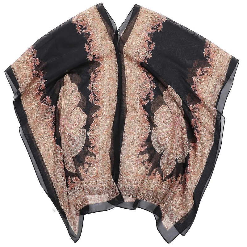 Dress Scarf For Women Fashion Black Chiffon Uv Protection Rectangular 1Set | Fruugo SG