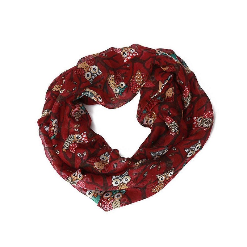 Elegant Owl Scarf Warm Shawl Wrap Versatile Wear For Women Ladies 50-180cm Wine Red 1Pcs | Fruugo SG