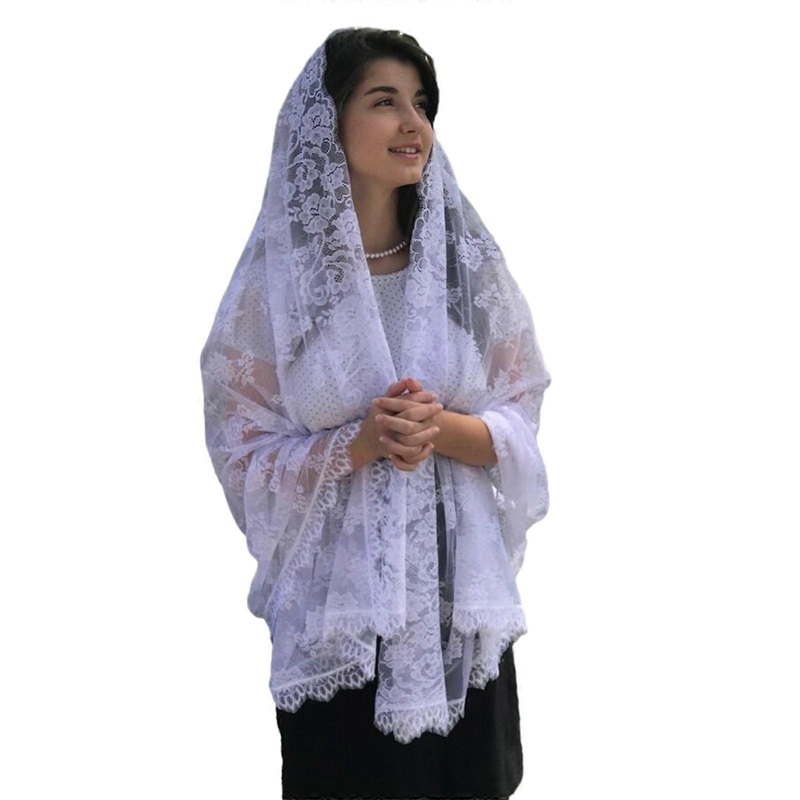 Floral Pattern Lace Scarf for Hot Summer Lightweight Shawl with Lace Trim for Ladies Mother Wedding Church Supplies  White | Fruugo SG
