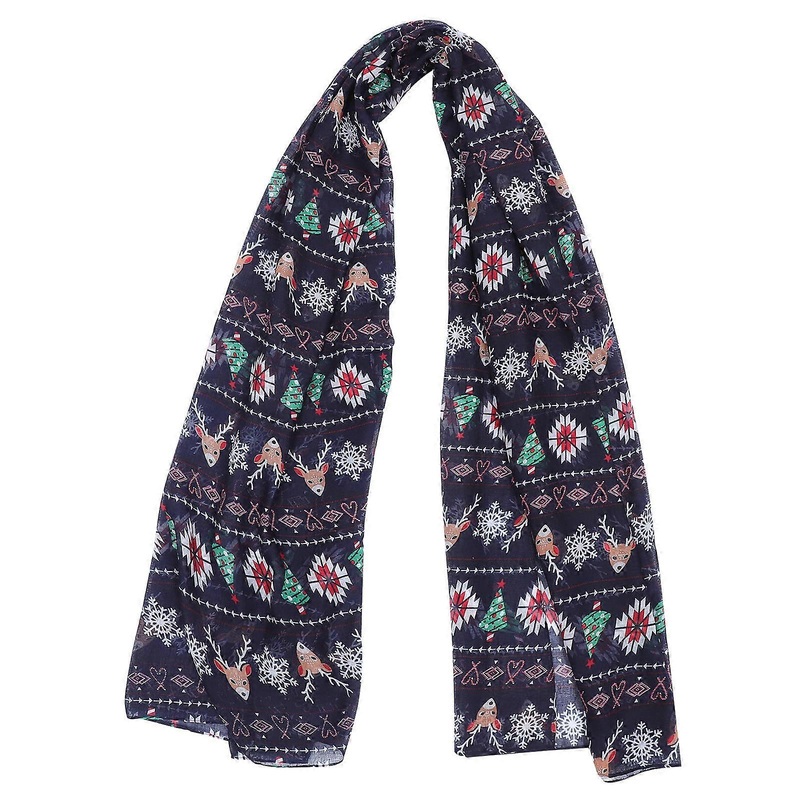Floral Pattern Scarves Christmas Elk Printing Shawl Fashionable Design Multi-purpose Women Men 1Pack | Fruugo SG
