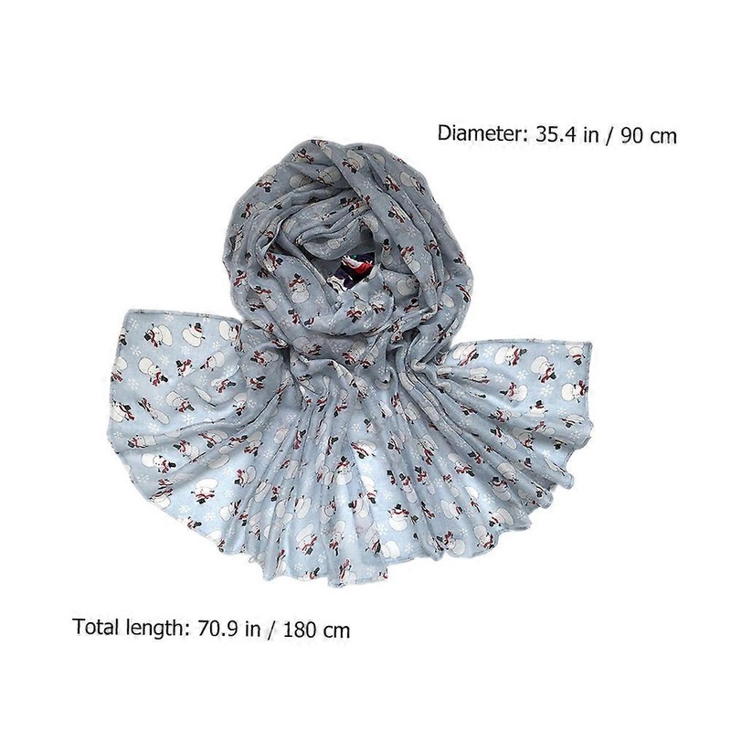 Fresh Style Scarf Women Christmas Snowman Pattern Shawl Sun Protection 180x90cm 1Set | Fruugo SG