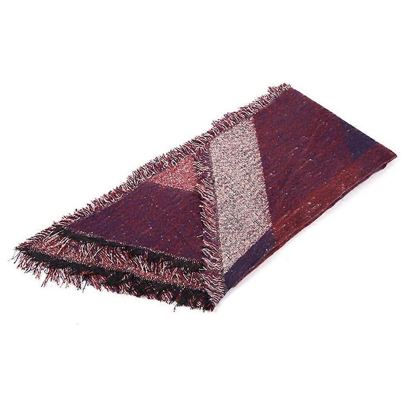 Large Oversize Pashmina Scarf Blanket Color Block Tassel Warm Shawl Wrap Poncho  Wine Red | Fruugo SG