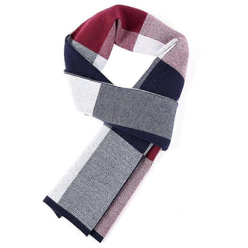 Mens Winter Scarves Long Plaid Neck Warmer Scarf Shawl Wrap Red 71x12inch 1Pack | Fruugo SG