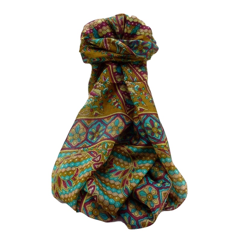 Mulberry Silk Traditional Long Scarf  Shakila Chestnut by Pashmina & Silk | Fruugo SG