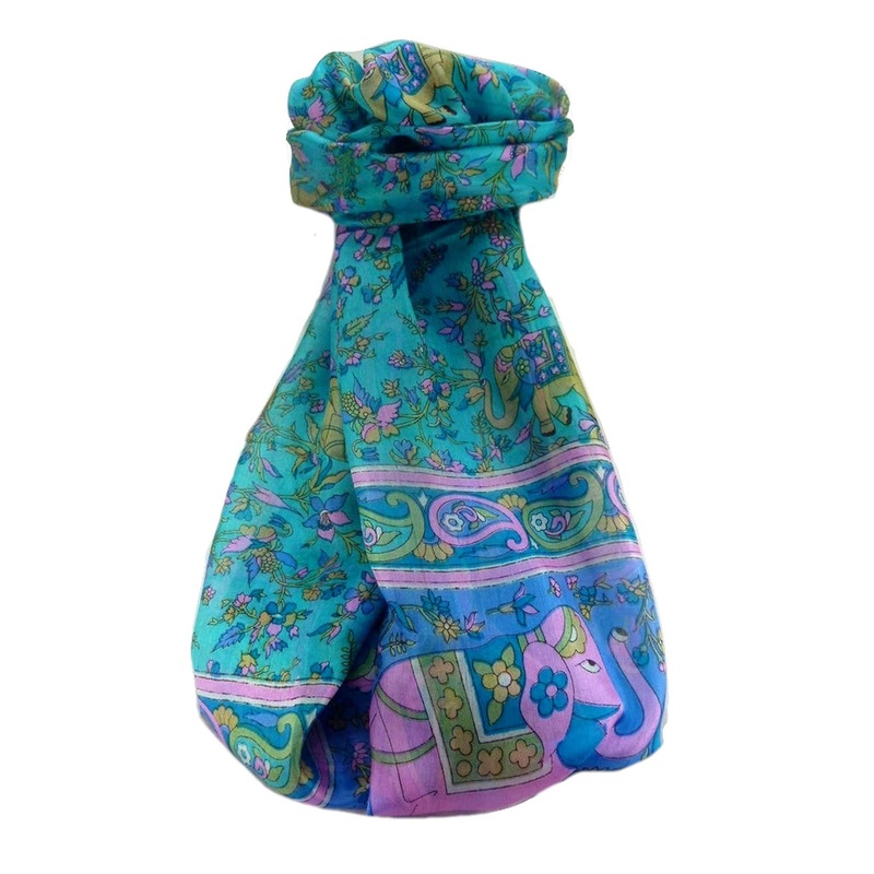 Mulberry Silk Traditional Long Scarf  Zinta Aqua by Pashmina & Silk | Fruugo SG