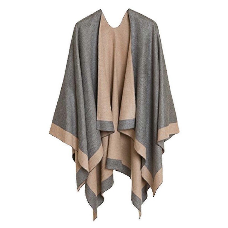 135-175CM Autumn and Winter Colorblock Geometric Scarf Imitation Cashmere Cape Shawl | Fruugo SG