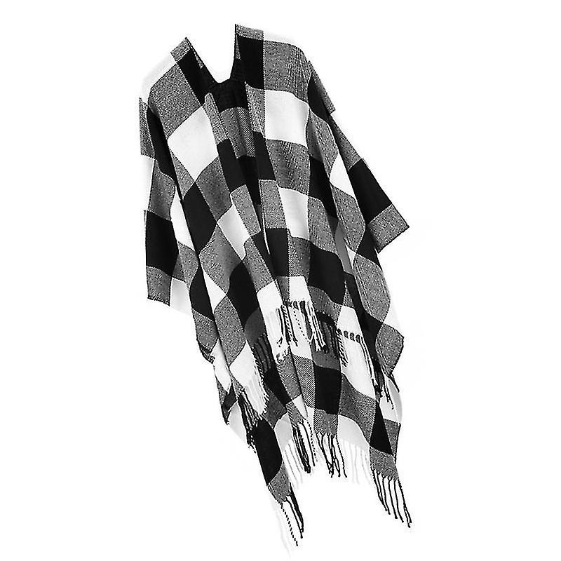 170X135cm Female Scarves & Shawls Women Plaid Sweater Poncho Cape Coat Open Front Blanket Pashmina S | Fruugo SG