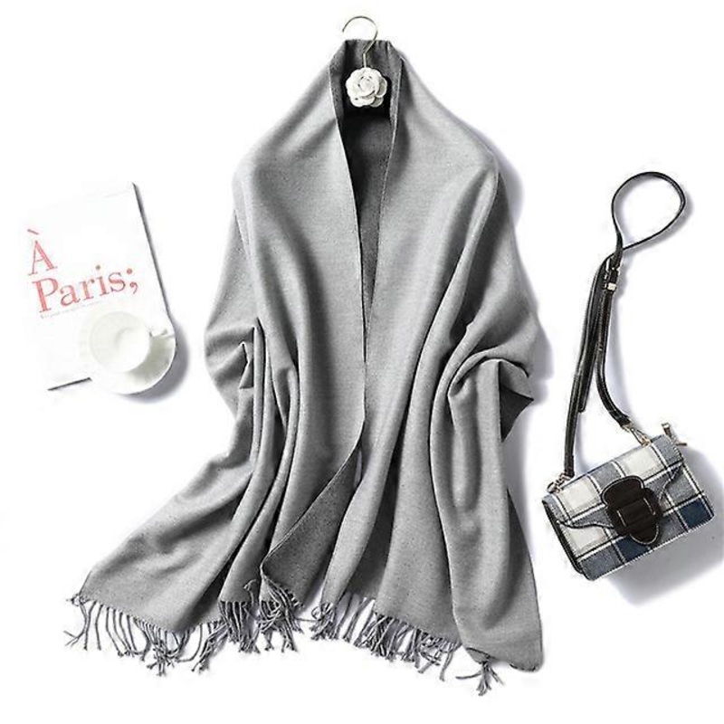 2022 Thick Warm Cashmere Winter Scarf Women Shawl Wraps Double Side Female Pashmina Solid Blanket Stoles Lady Luxury Scarves | Fruugo SG