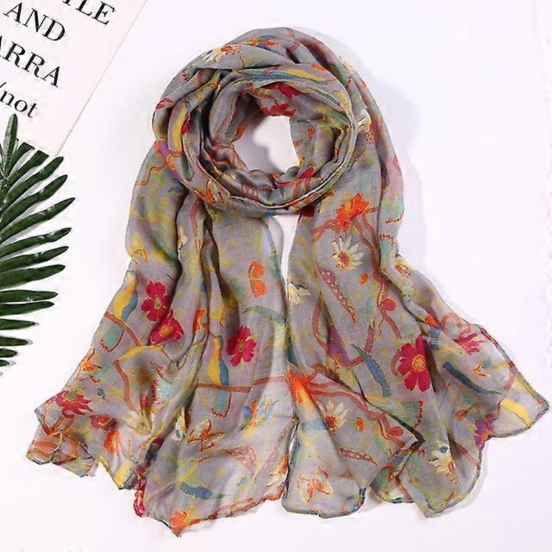 25# Bandana Women Spring Scarf Fashion Long Print Casual Colored Sunscreen Soft Scarf Chiffon Pareo Beach Florak Scarf Women | Fruugo SG