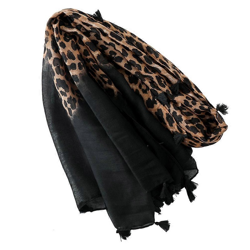 Autumn Winter Scarf Cotton Linen Dual Use Women Casual Formal Look Leopard Gradient 1Pcs | Fruugo SG