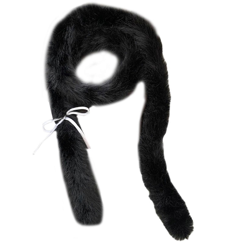 Bowknot Plush Scarf for Women Girl All Matching Scarf Outdoor Narrow Neck Scarf Fashion Warm Scarf Cold Weather Neckwrap  Black | Fruugo SG