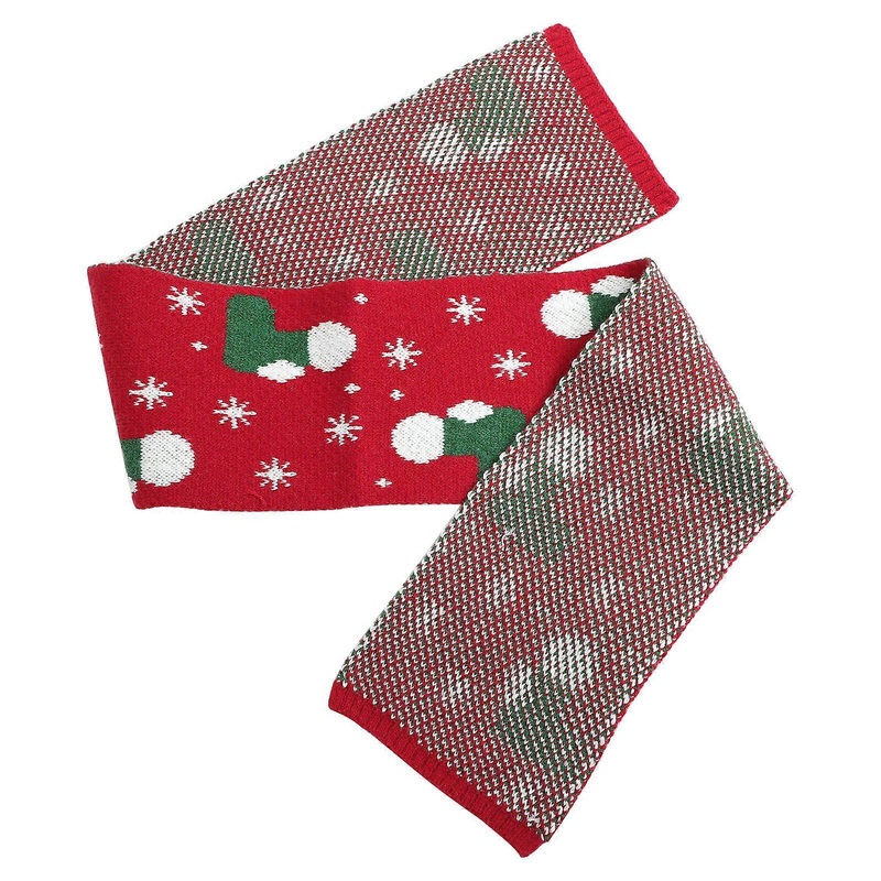 Childrens Neck Warmer Knitted Scarf Winter Christmas Clothing Accessory Red 124X19CM 1Set | Fruugo SG