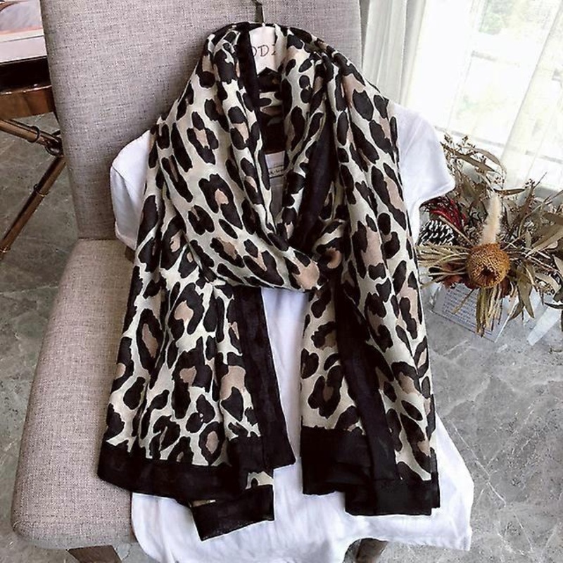 Fashion Design Sexy Leopard Dot Tassel Viscose Shawl Scarf High Quality Neckerchief Autumn Winter Foulards Muslim Hijab Sjaal | Fruugo SG