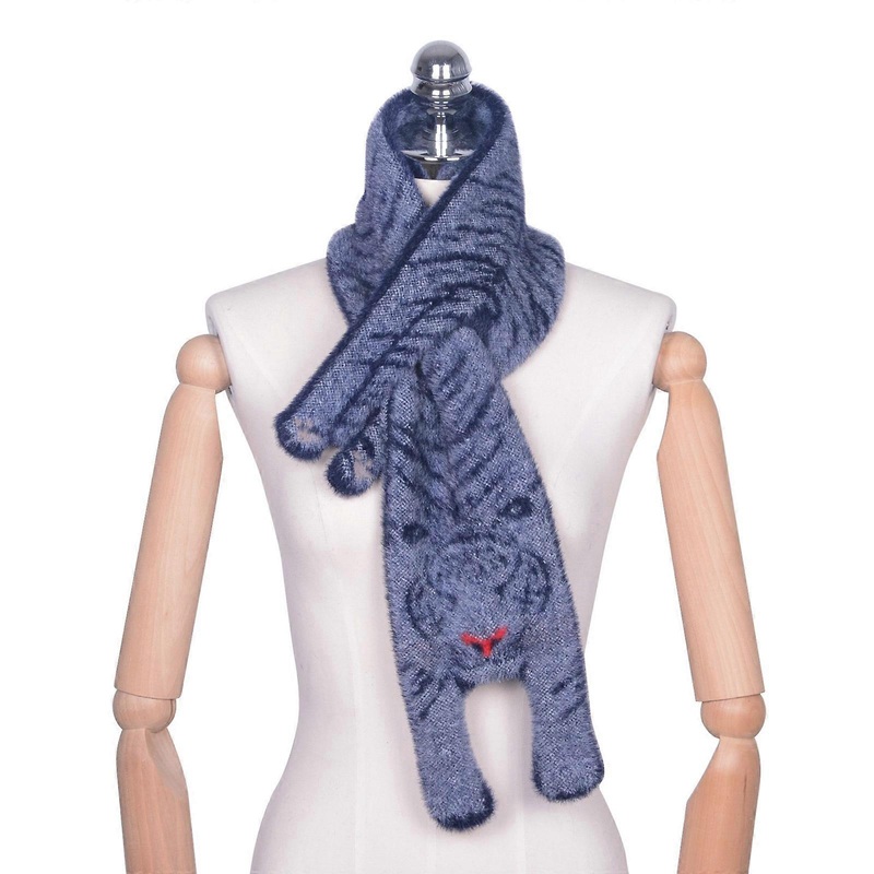 Furry Faux Mink Scarf for Women Soft Thicken Cartoon Plush Neck Scarf Neck Warmer Lady Winter Outdoor Activity Neck Wrap  blue2 | Fruugo SG
