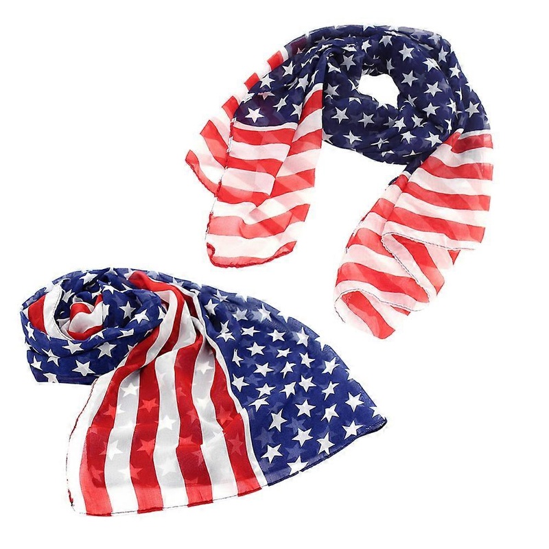 American Flag Chiffon Shawl Warmth Fashion Style Girls Outdoor Use 150x70cm 2Pcs | Fruugo SG