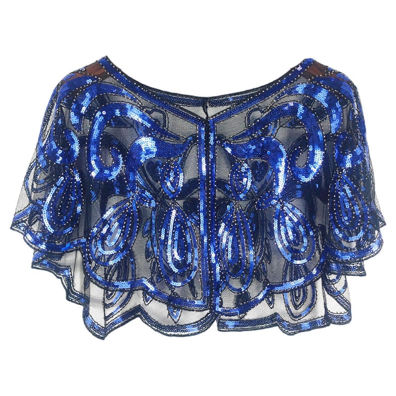 Beaded Handmade Shawl Ladies Casual Lace Dresses Tippet Blings Beach Holiday for Evening Wear  Blue | Fruugo SG