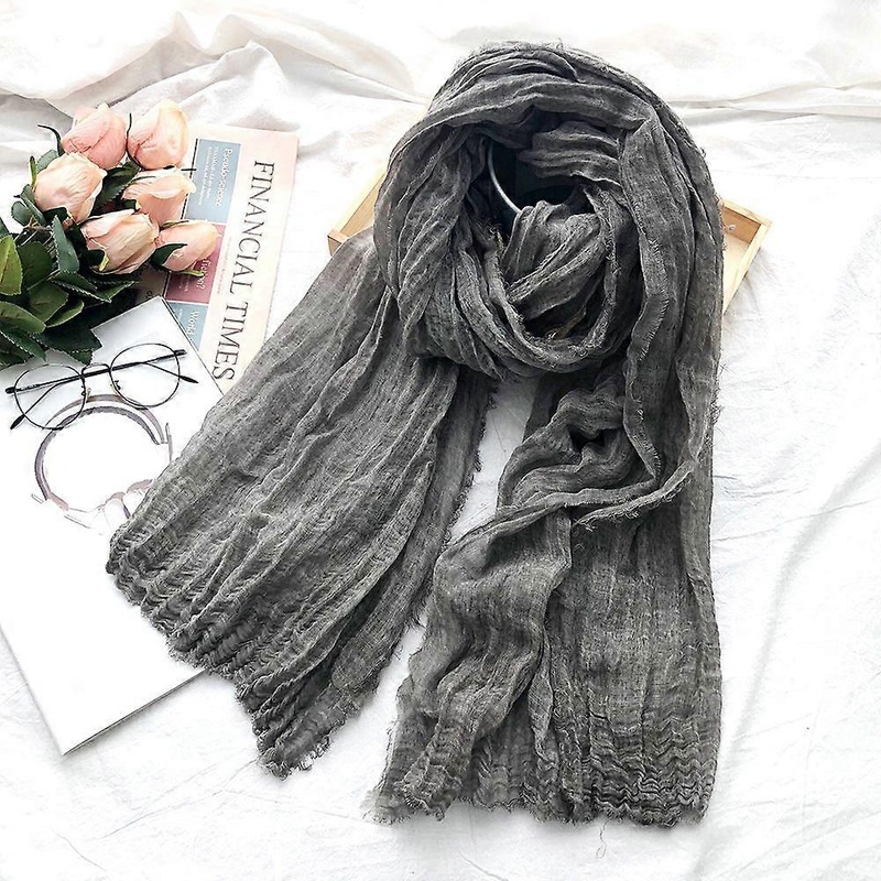 Cotton Linen Scarves Men’s Women’s Scarves Shawls-Gray | Fruugo SG