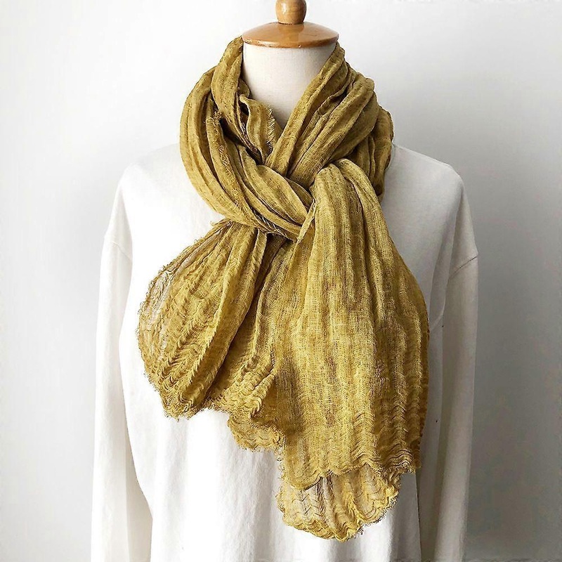 Cotton Linen Scarves Men’s Women’s Scarves Shawls-Turmeric | Fruugo SG