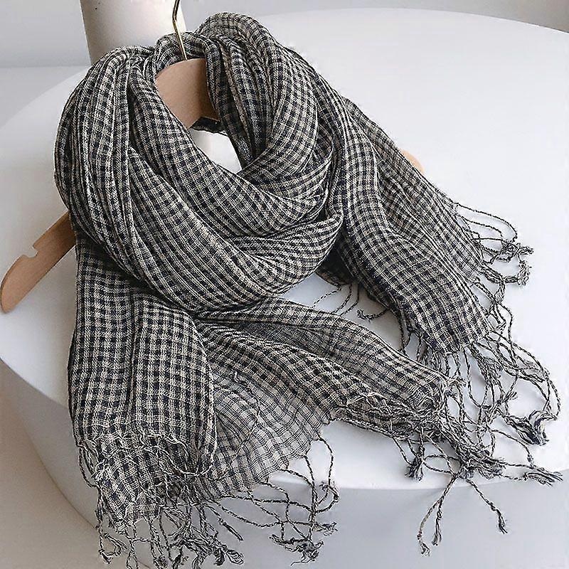 Cotton or linen scarf light shawl unisex, perfect gift for anyone,black | Fruugo SG