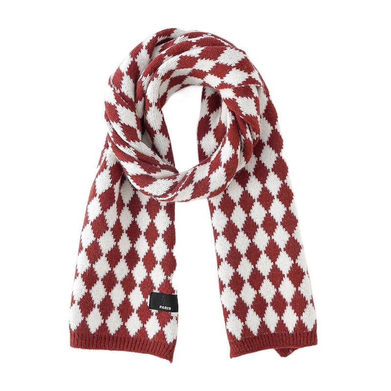 Diamond Plaid Scarf Buffalo Plaid Scarf Diamond Grid Winter Scarfs For Women Black Neck Warmer Shawls And Wraps  Red | Fruugo SG