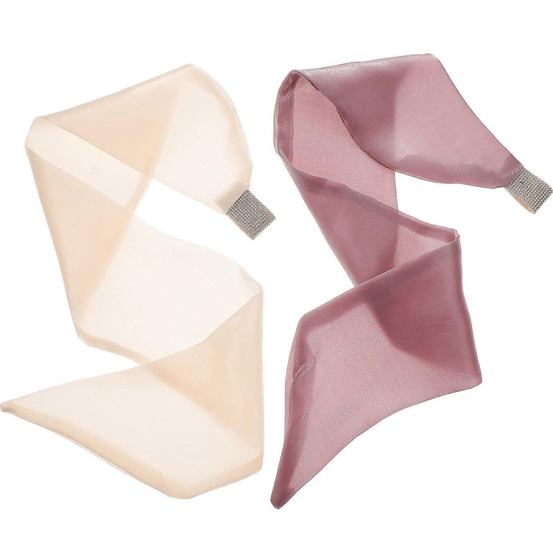 Elegant Silk Scarf Women Clothing Accessories -Lavender 75X15X12cm Handbag Decoration 2Pcs | Fruugo SG