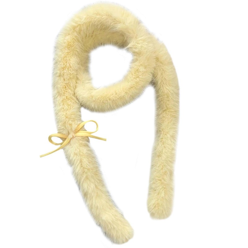 Fashion Long Scarf for Winter Autumn Plush Neck Scarf for Women Girl Outfit All Matching Casual Formal Faux Furs Scarf  Yellow | Fruugo SG