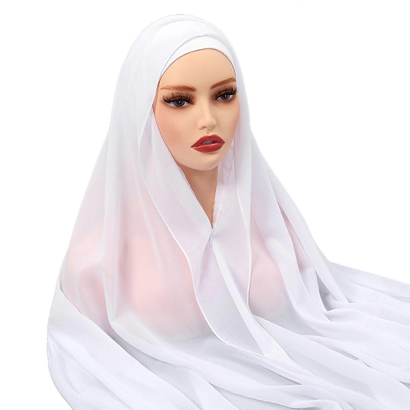 Hijabs Keffiyeh for Adult Women Solid Color Headwrap Ramadan Hijab Turban Headcovering Abaya Head Scarf for Everyday Use  White | Fruugo SG