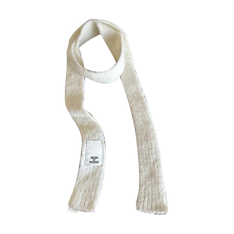 Lady Harajuku Cool Scarf Y2k Style Girl Solid Color Decorative Knitted Scarf Fashion Cloth Street Casual Neckerchief  White | Fruugo SG