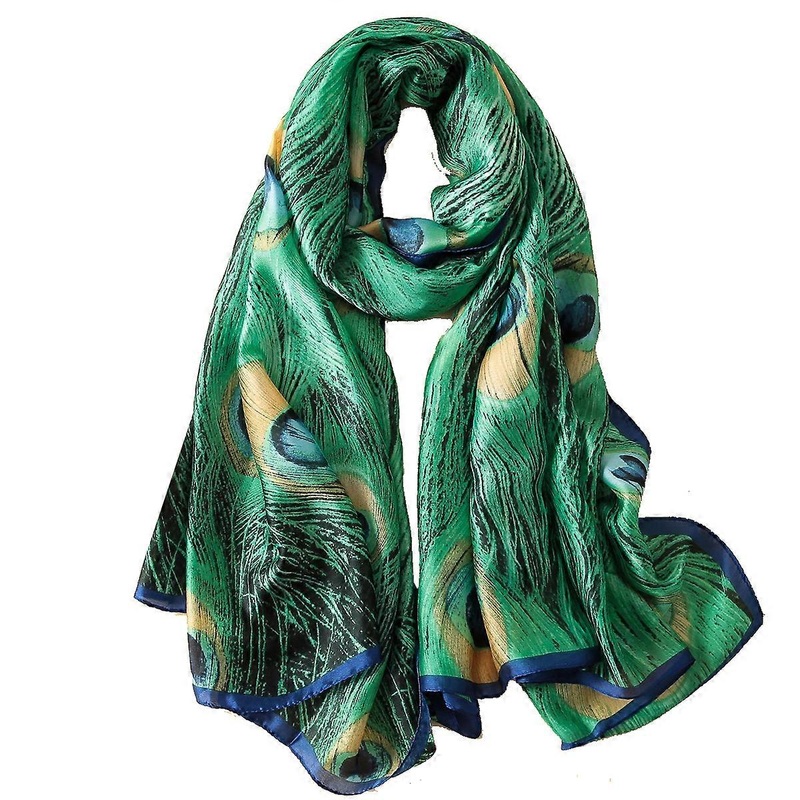 Long satin printed silk scarf | Fruugo SG