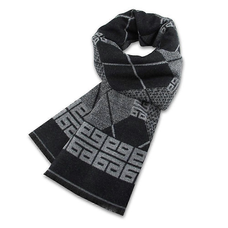 Men’s Winter Warm Cashmere Scarf LatticeBlack | Fruugo SG