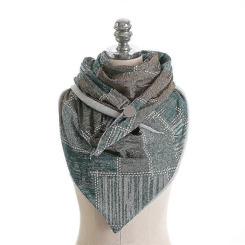 Women Contrast Color Plaid Large Triangle Scarf With Clip Winter Autumn Neck Warmer Snood Thermal Blanket Poncho Shawl | Fruugo SG