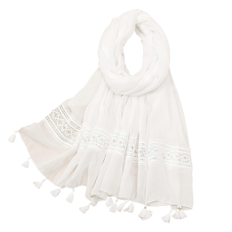 Women’s Classical Shawl Solid Color Large Neck Scarf Comfortable Fabric Shoulder Wrap for Casual and Formal Wear  White | Fruugo SG