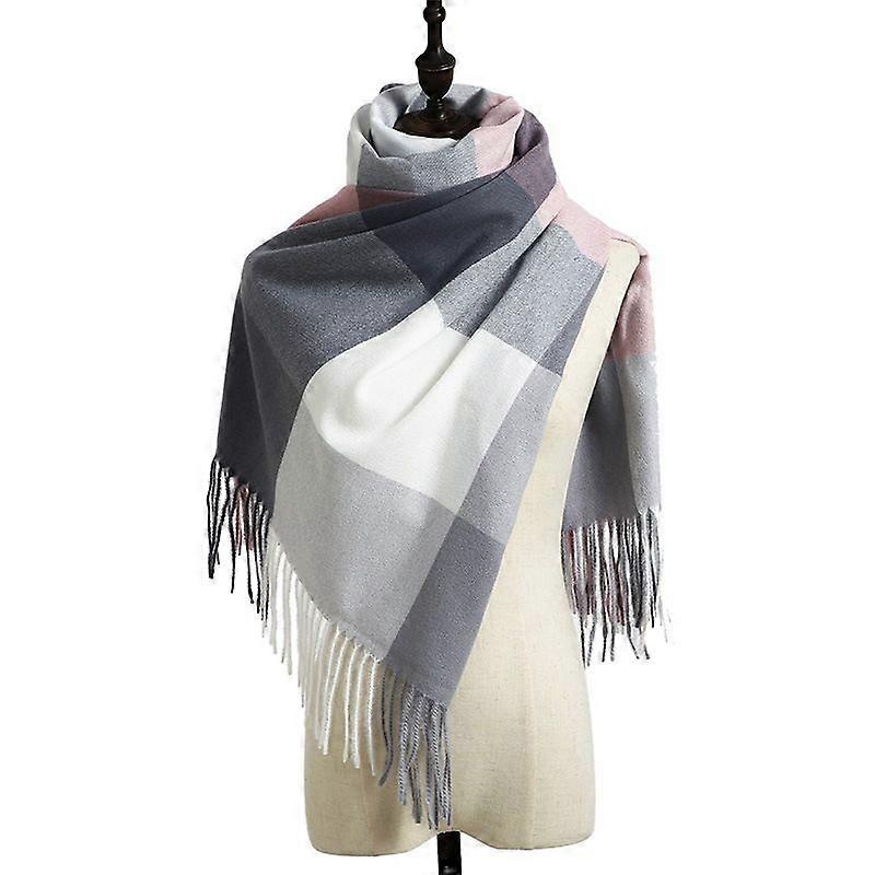 Women Scarves Winter Long Soft Warm Tartan Check Wraps Wool Spinning Tassel Shawl Stole Scarf Ladies | Fruugo SG