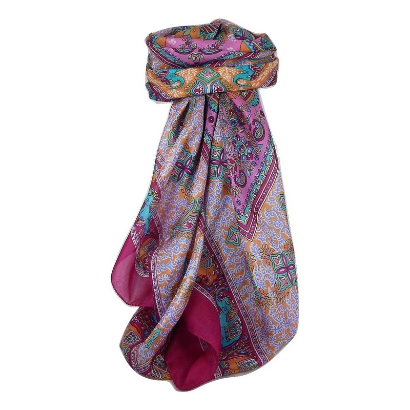 Classic Paisley Square Scarf Mulberry Silk Dyal Carnation by Pashmina & Silk | Fruugo SG