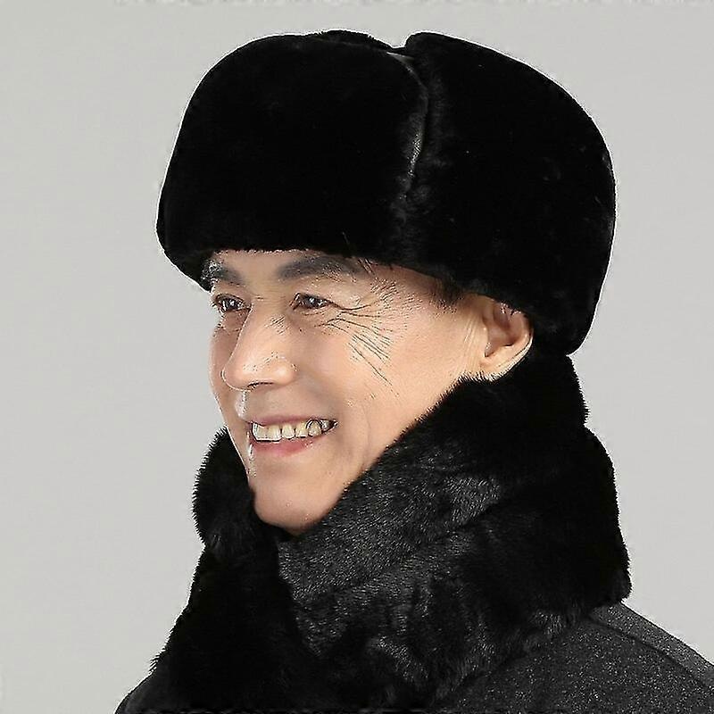 Genuine Leather Bomber Hat Middle Age Elderly Winter Earmuffs Men’s Dad Hats Thick Warm Casual Fashion Scarf Hats | Fruugo SG