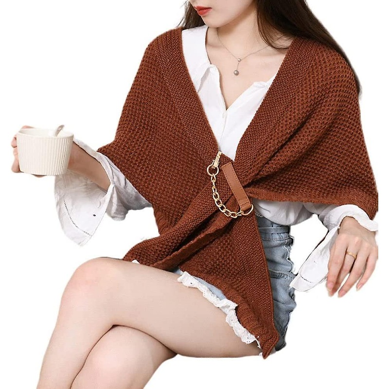 Headscarf,winter Scarves Leather Buckle The Chain Scarf Loop Triangle Scarf Warm Shawl Thick Blanket Knitting Burnt Orange Scarf Large Winter Scarf Tr | Fruugo SG