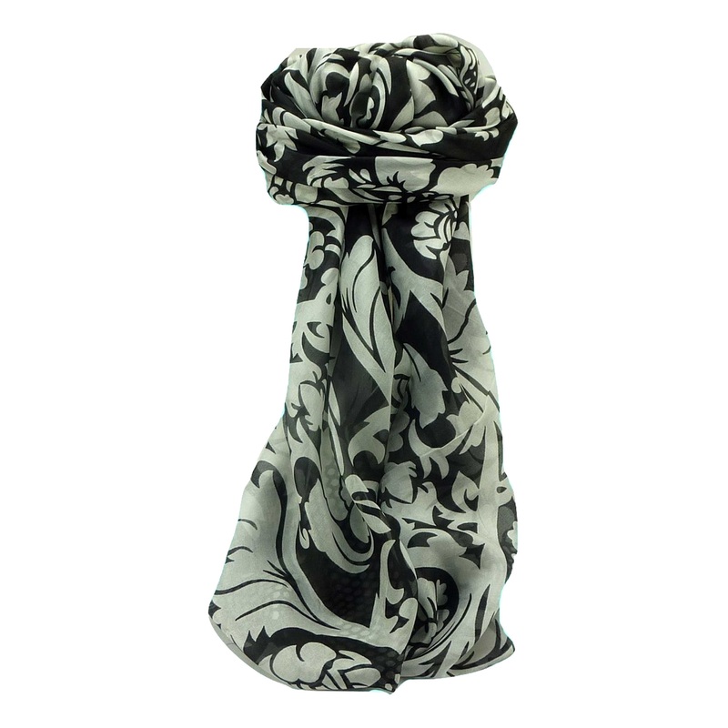 Mulberry Silk Contemporary Square Scarf Sindhi Black by Pashmina & Silk | Fruugo SG
