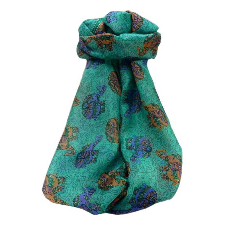 Mulberry Silk Traditional Long Scarf  Yahan Emerald by Pashmina & Silk | Fruugo SG