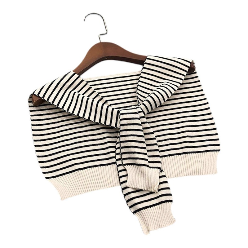 Women Fake Collar Cape Winter Stripe Printed Art Fashion Functional Soft Wrap Casual Warm Scarves Shawls for Mother  khaki | Fruugo SG